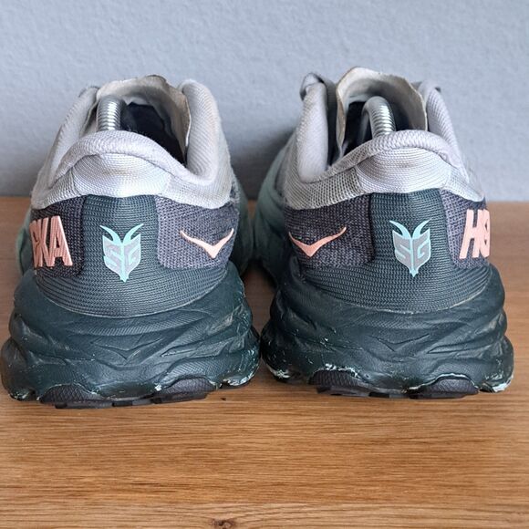 Hoka Speedgoat 5 Womens 8 Gray Trail Running Sneakers Breathable - Picture 3 of 14